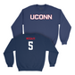 Navy Men's Ice Hockey UConn Crewneck Small / Aidan Metcalfe | #5