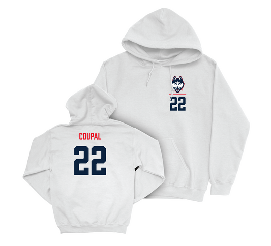 UConn Softball Logo White Hoodie - Haley Coupal | #22 Small