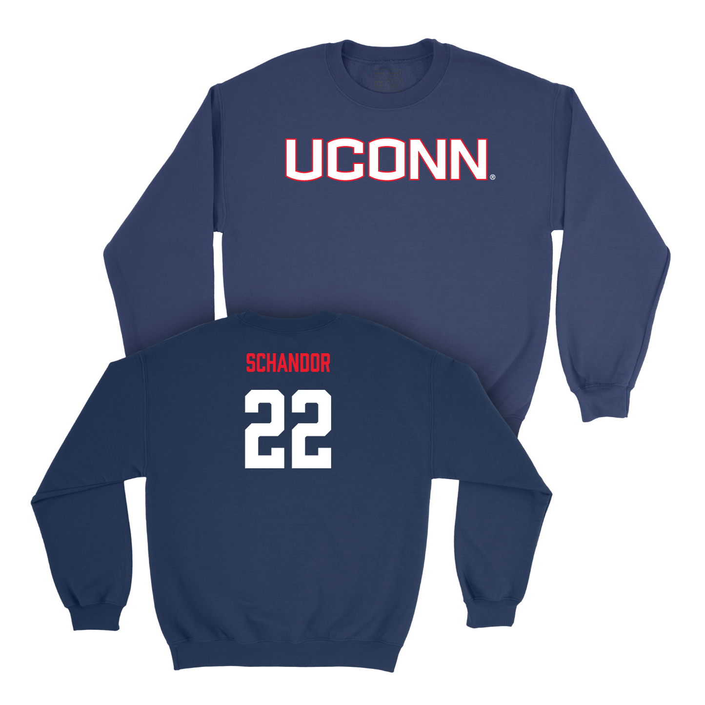 Navy Men's Ice Hockey UConn Crewneck Small / Hudson Schandor | #22