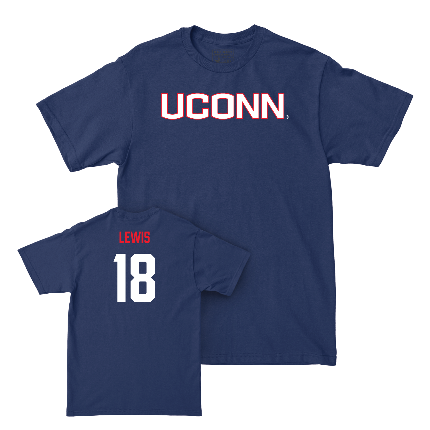 Navy Women's Soccer UConn Tee Small / Laci Lewis | #18