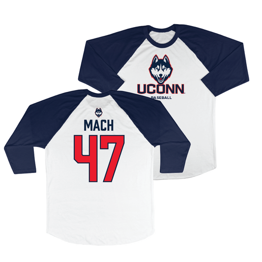 UConn Baseball 3/4 Sleeve Raglan Tee - Alex Mach | #47