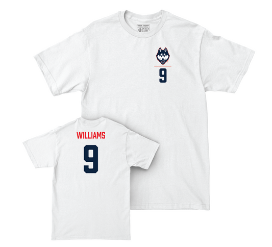 UConn Women's Lacrosse Logo White Comfort Colors Tee  - Leah Williams