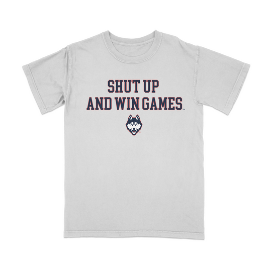 LIMITED RELEASE: UConn Shut Up and Win Games Tee in White