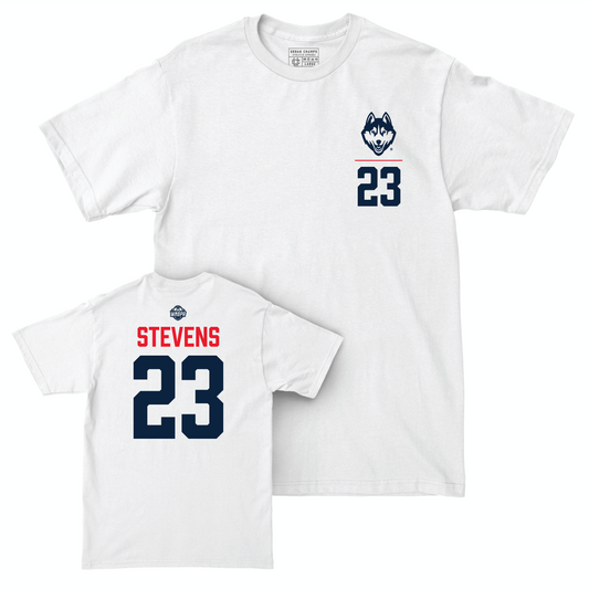 Legacy Collection: UConn Women's Basketball White Logo Comfort Colors Tee - Azura Stevens | #23