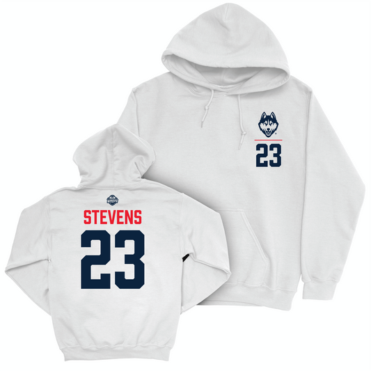 Legacy Collection: UConn Women's Basketball White Logo Hoodie - Azura Stevens | #23
