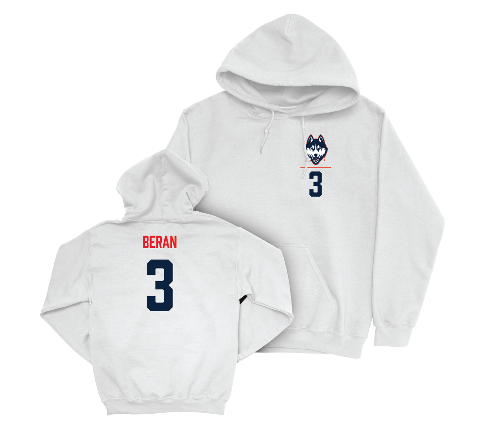 UConn Women's Lacrosse Logo White Hoodie  - Abigail Beran