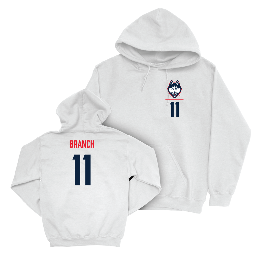 UConn Football Logo White Hoodie   - Donovan Branch
