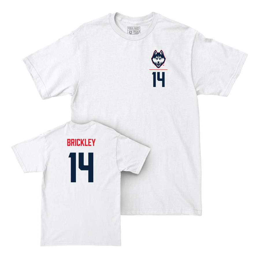 UConn Men's Soccer Logo White Comfort Colors Tee   - Robert Brickley