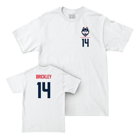 UConn Men's Soccer Logo White Comfort Colors Tee   - Robert Brickley