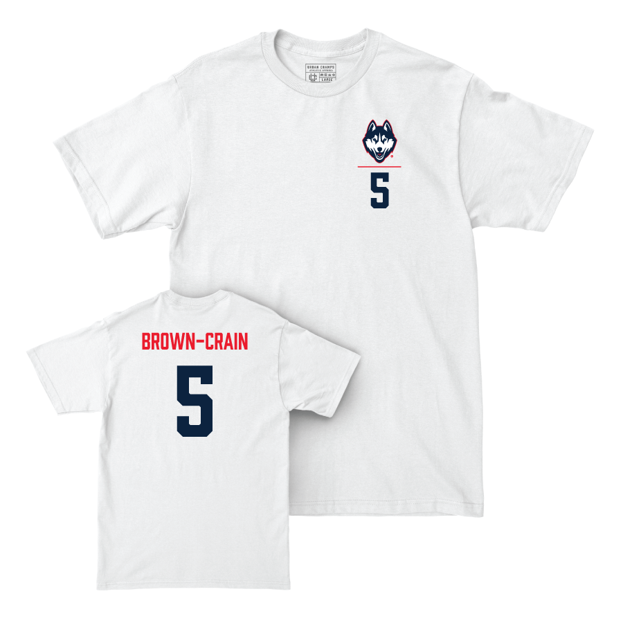 UConn Women's Basketball Logo White Comfort Colors Tee  - Sherise Brown-Crain