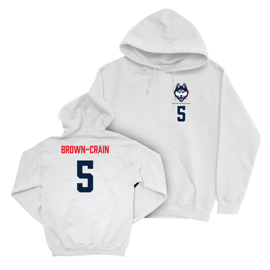 UConn Women's Basketball Logo White Hoodie  - Sherise Brown-Crain
