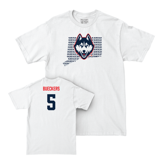 UConn Women's Basketball Logo White Comfort Colors Tee - Paige Bueckers | #5