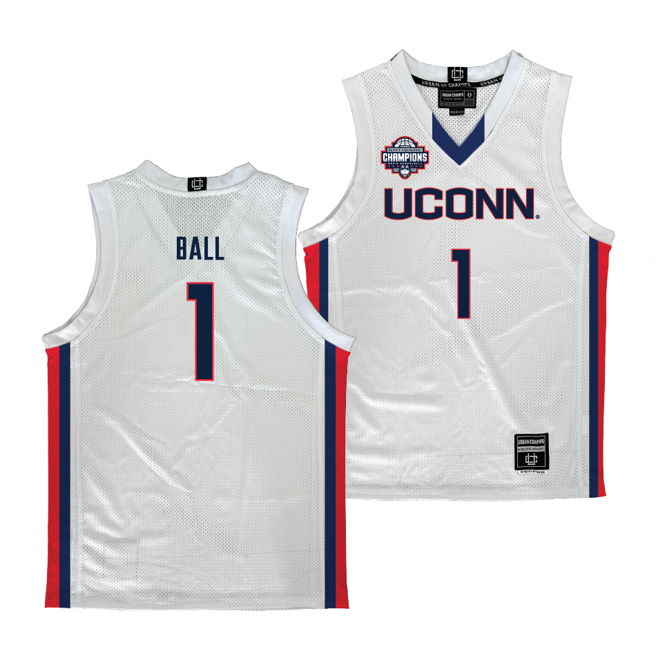 PRE-ORDER: UConn Men's Basketball National Champions White Jersey - Solo Ball | #1