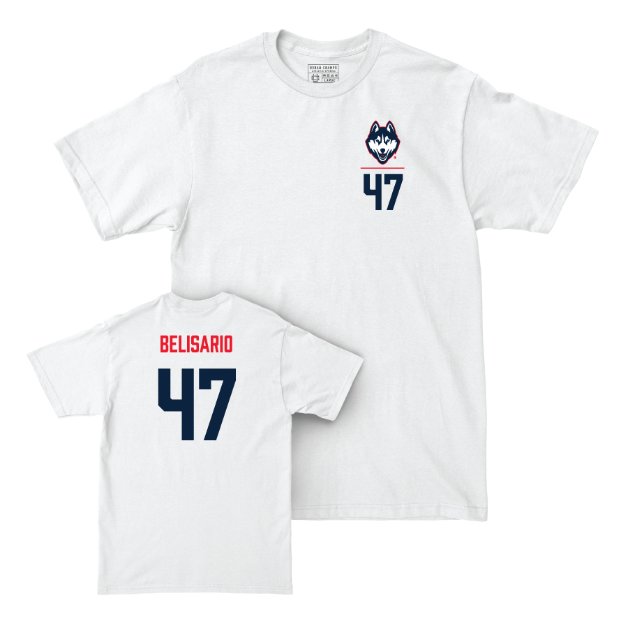 UConn Baseball Logo White Comfort Colors Tee  - Anthony Belisario