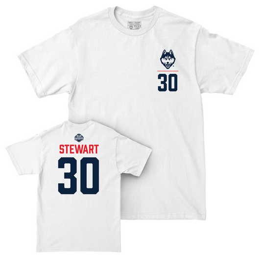 Legacy Collection: UConn Women's Basketball White Logo Comfort Colors Tee - Breanna Stewart | #30