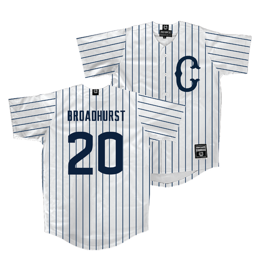 UConn Baseball White Jersey   - Luke Broadhurst