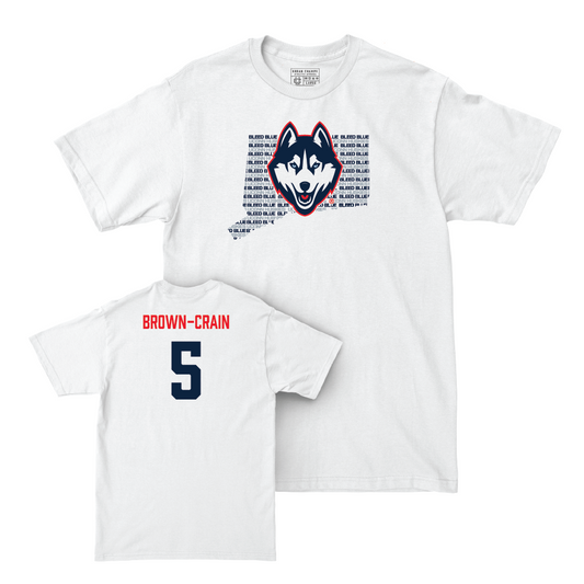 Women's Basketball White Bleed Blue Comfort Colors Tee  - Sherise Brown-Crain