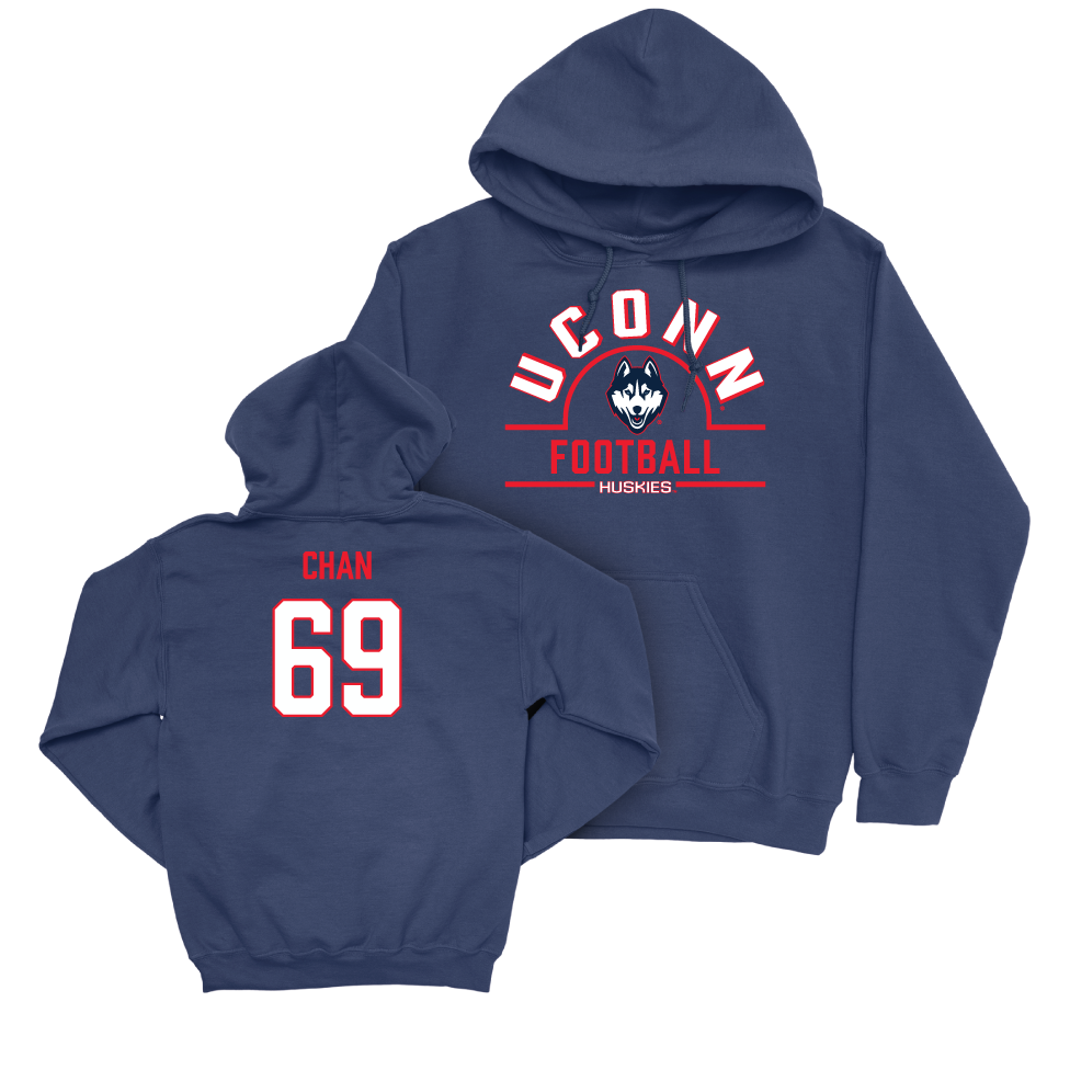UConn Football Arch Navy Hoodie   - Ty Chan