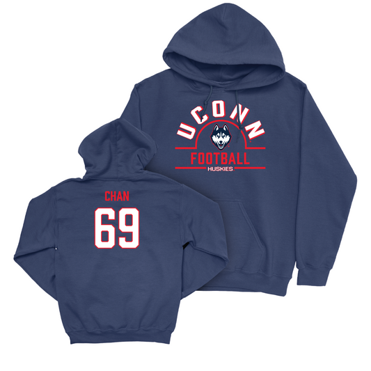 UConn Football Arch Navy Hoodie   - Ty Chan