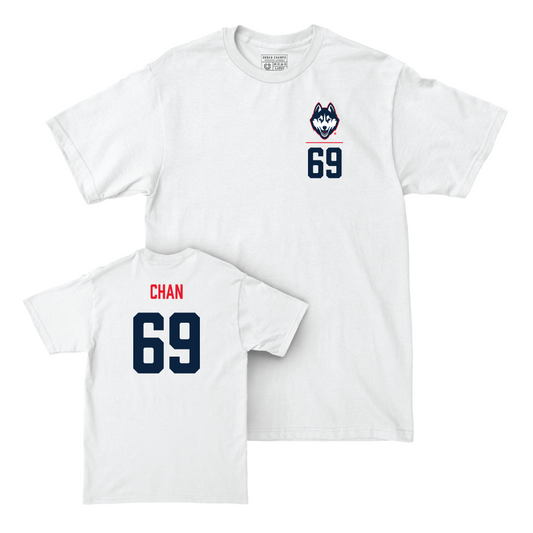 UConn Football Logo White Comfort Colors Tee   - Ty Chan