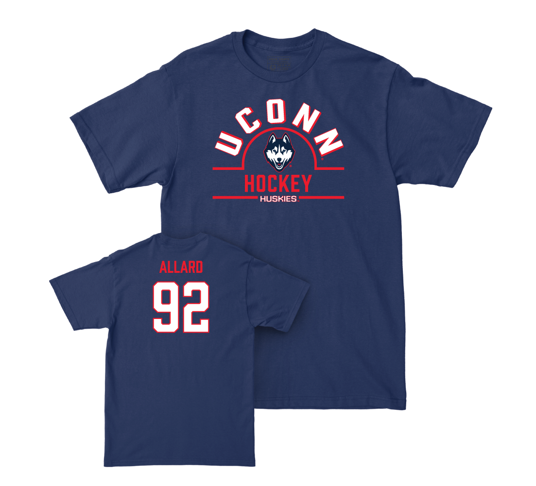 UConn Women's Ice Hockey Arch Navy Tee - Ashley Allard | #92 Small