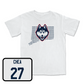 White Football Bleed Blue Comfort Colors Tee Youth Medium / Alfred Chea | #27