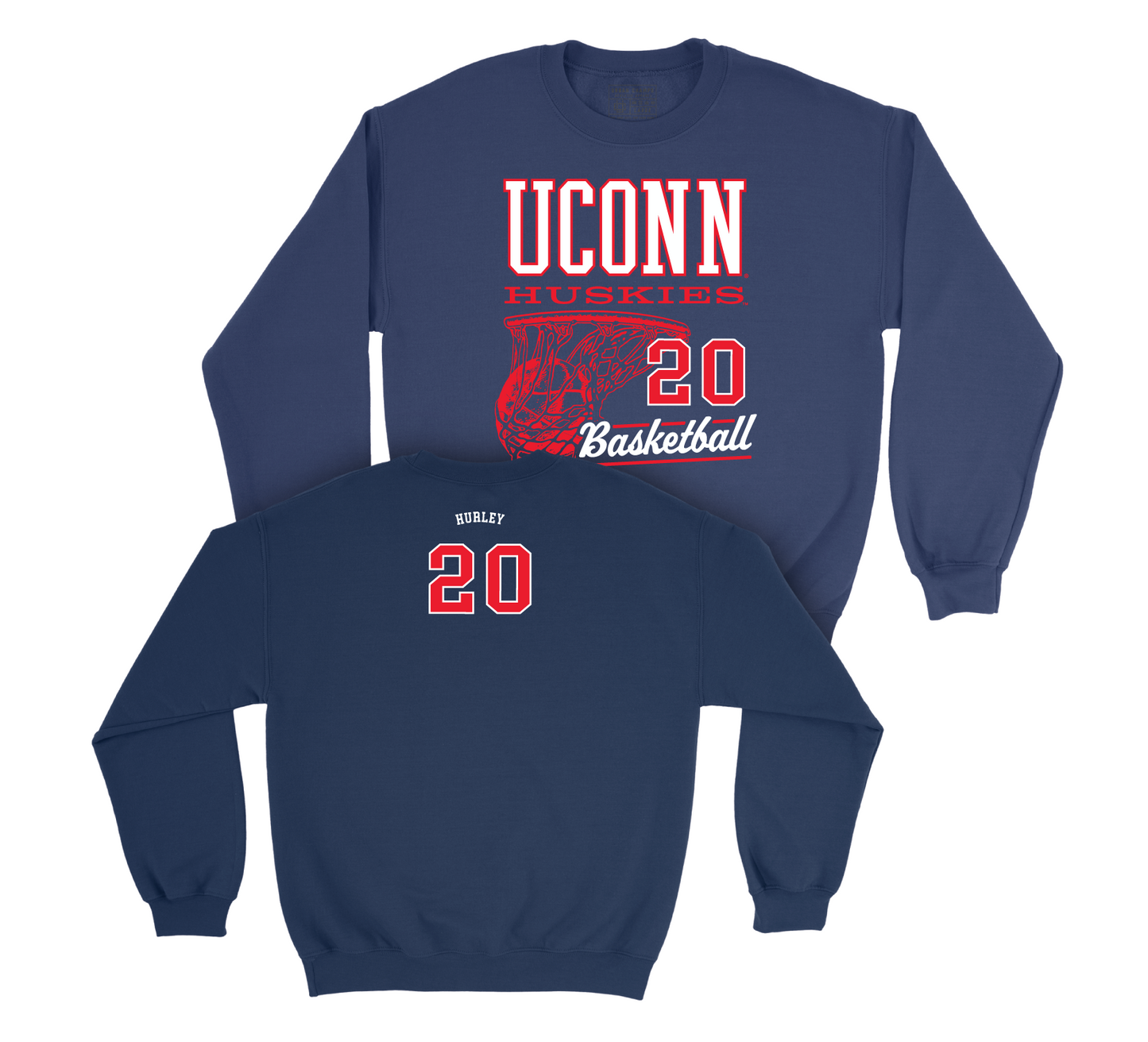 UConn Men's Basketball Hoops Navy Crew - Andrew Hurley | #20 Small