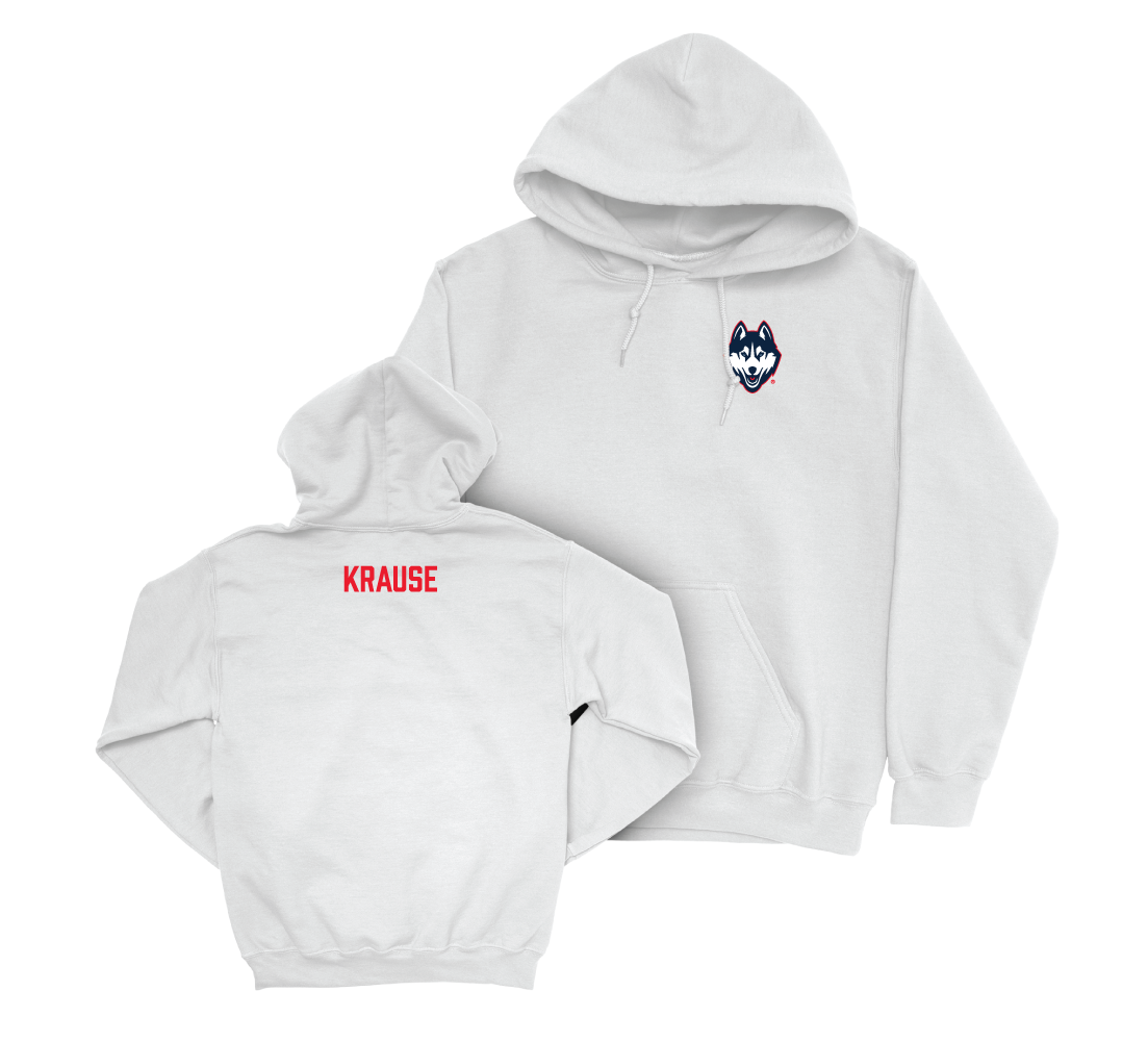 UConn Men's Track & Field Logo White Hoodie - Alex Krause Small