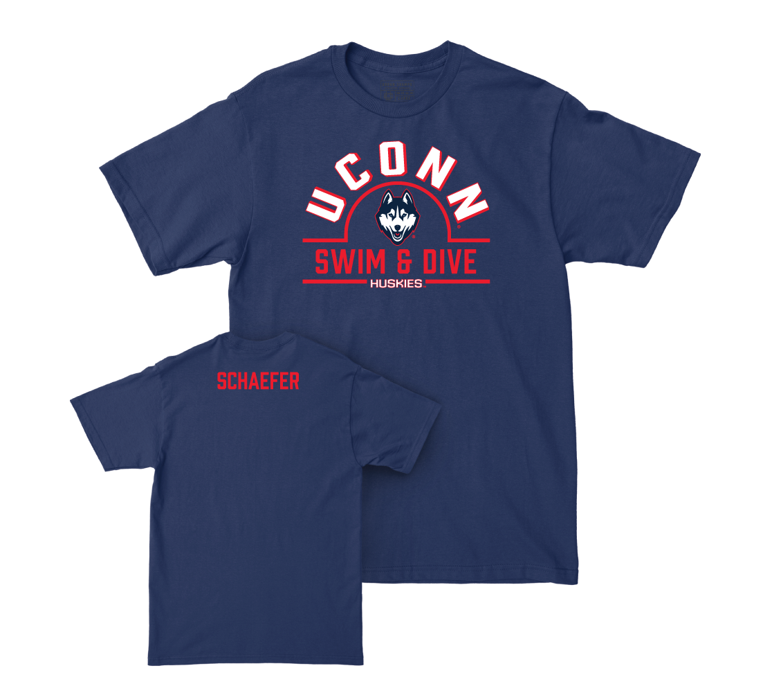 UConn Women's Swim & Dive Arch Navy Tee - Amelia Schaefer Small