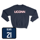 Navy Baseball UConn Crewneck Small / Andrew Sears | #21