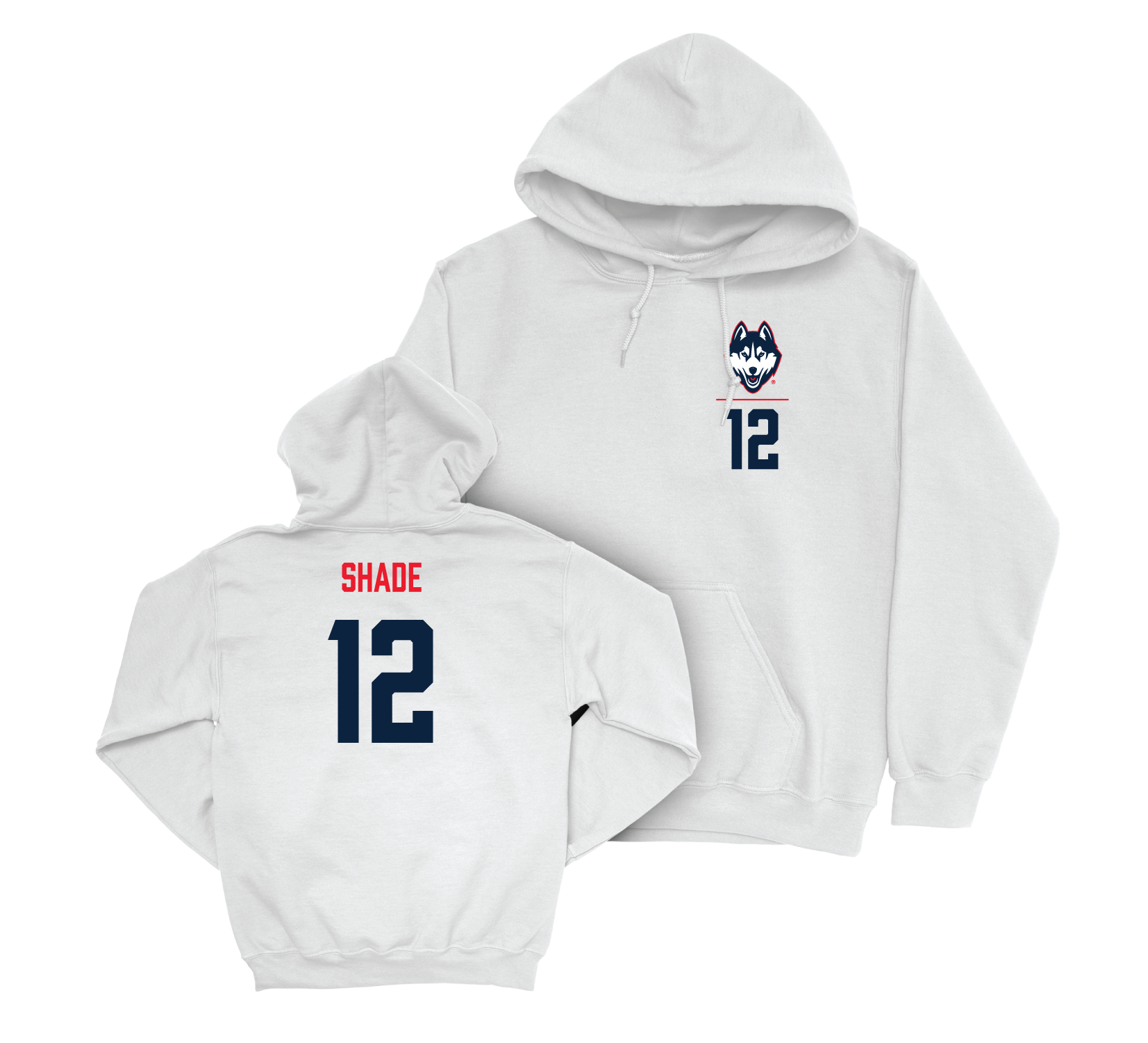 UConn Women's Basketball Logo White Hoodie - Ashlynn Shade | #12 Small