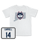 White Women's Ice Hockey Bleed Blue Comfort Colors Tee Youth Small / Brooke Campbell | #14