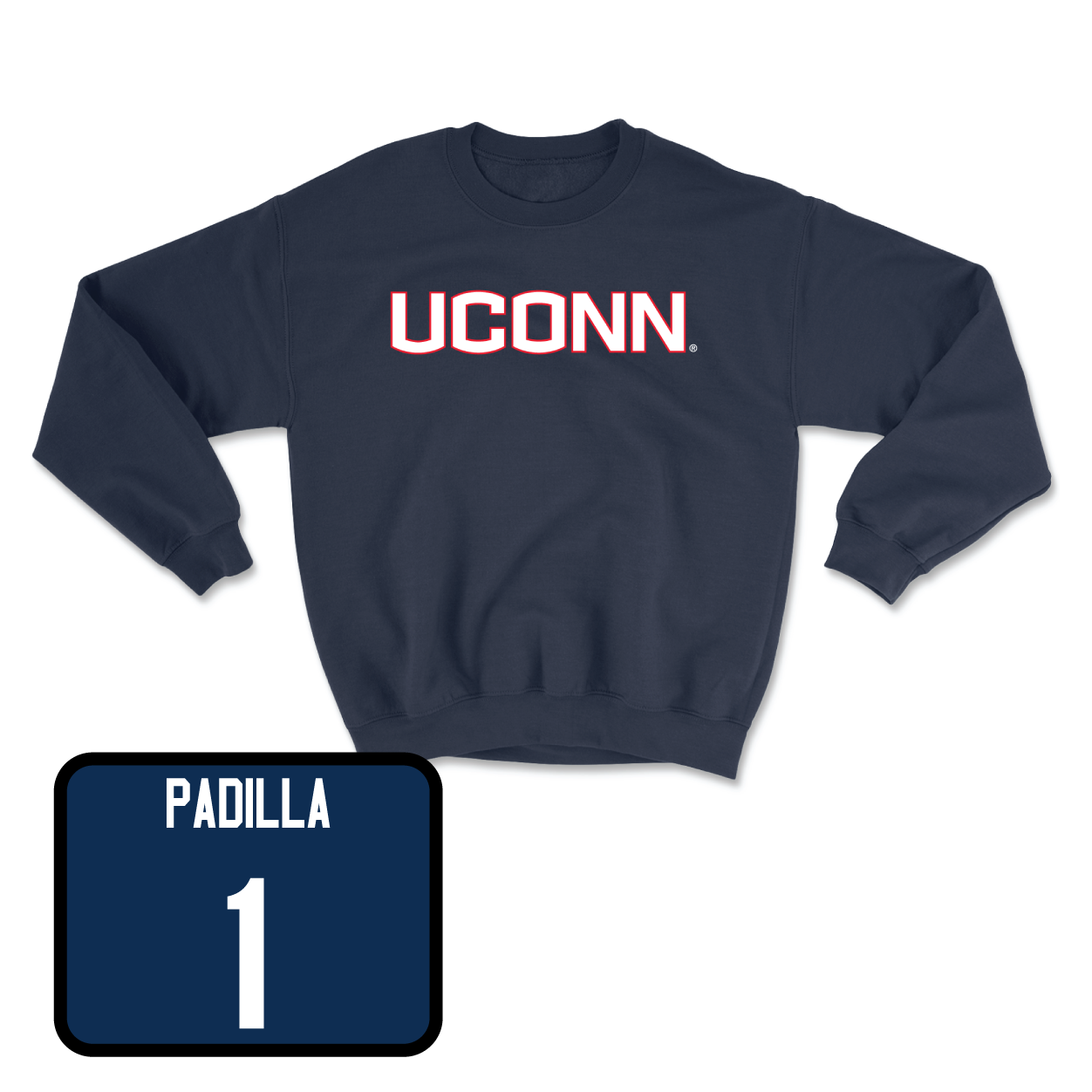 Navy Baseball UConn Crewneck Small / Bryan Padilla | #1