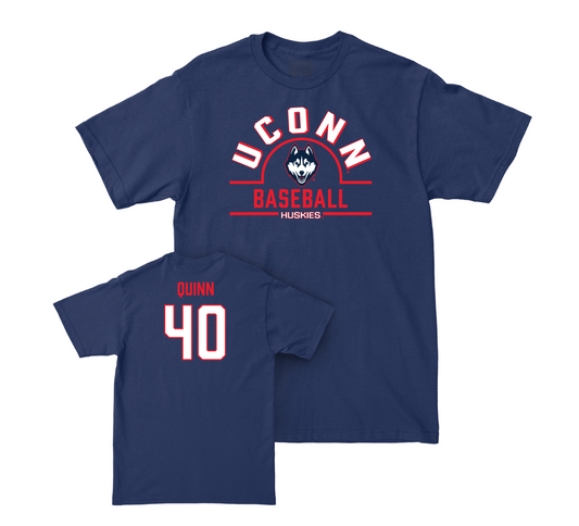 UConn Baseball Arch Navy Tee - Braden Quinn | #40 Small