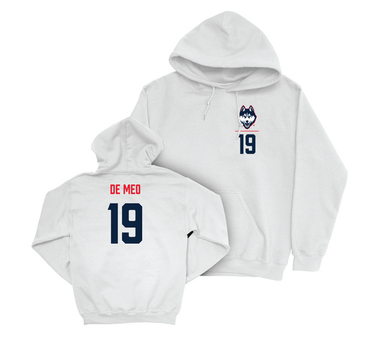 UConn Softball Logo White Hoodie - Caylee De Meo | #19 Small