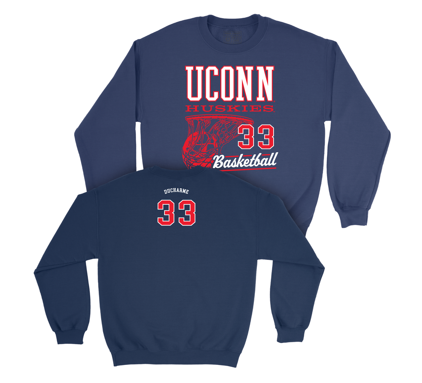 UConn Women's Basketball Hoops Navy Crew - Caroline Ducharme | #33 Small