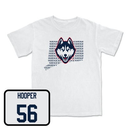 White Football Bleed Blue Comfort Colors Tee Youth Small / Carter Hooper | #56