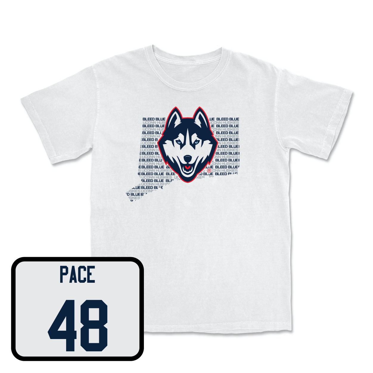 White Football Bleed Blue Comfort Colors Tee Medium / Connor Pace | #48