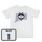 White Women's Ice Hockey Bleed Blue Comfort Colors Tee Youth Small / Christina Walker | #11