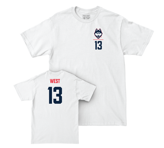 UConn Baseball Logo White Comfort Colors Tee - Charlie West | #13 Small