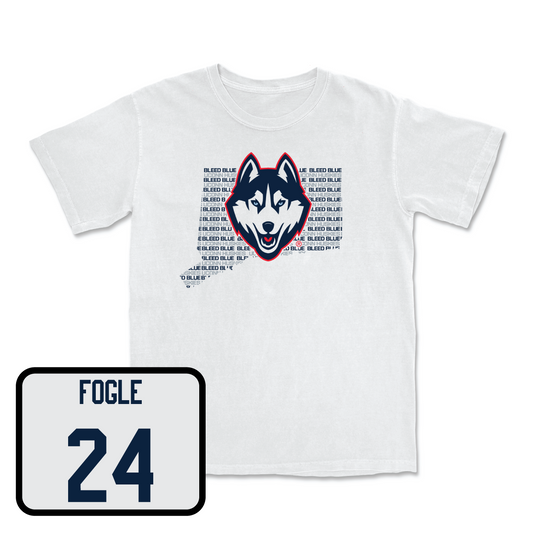 White Football Bleed Blue Comfort Colors Tee Youth Small / Desmond Fogle | #24