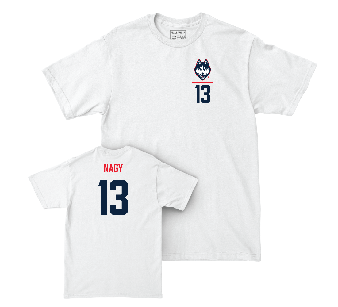 UConn Softball Logo White Comfort Colors Tee - Delaney Nagy | #13 Small
