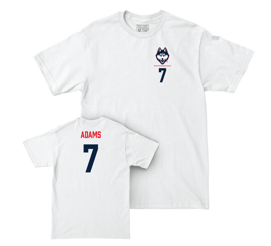 UConn Women's Volleyball Logo White Comfort Colors Tee - Eli Adams | #7 Small