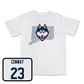 White Men's Soccer Bleed Blue Comfort Colors Tee Small / Eli Conway | #23