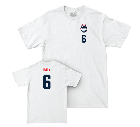 UConn Field Hockey Logo White Comfort Colors Tee - Erin Daly | #6 Small