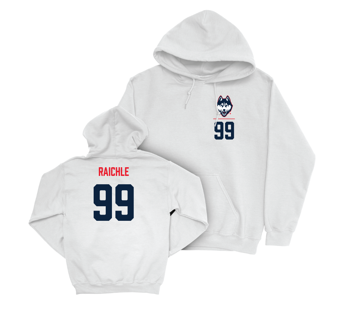 UConn Field Hockey Logo White Hoodie - Gabrielle Raichle | #99 Small