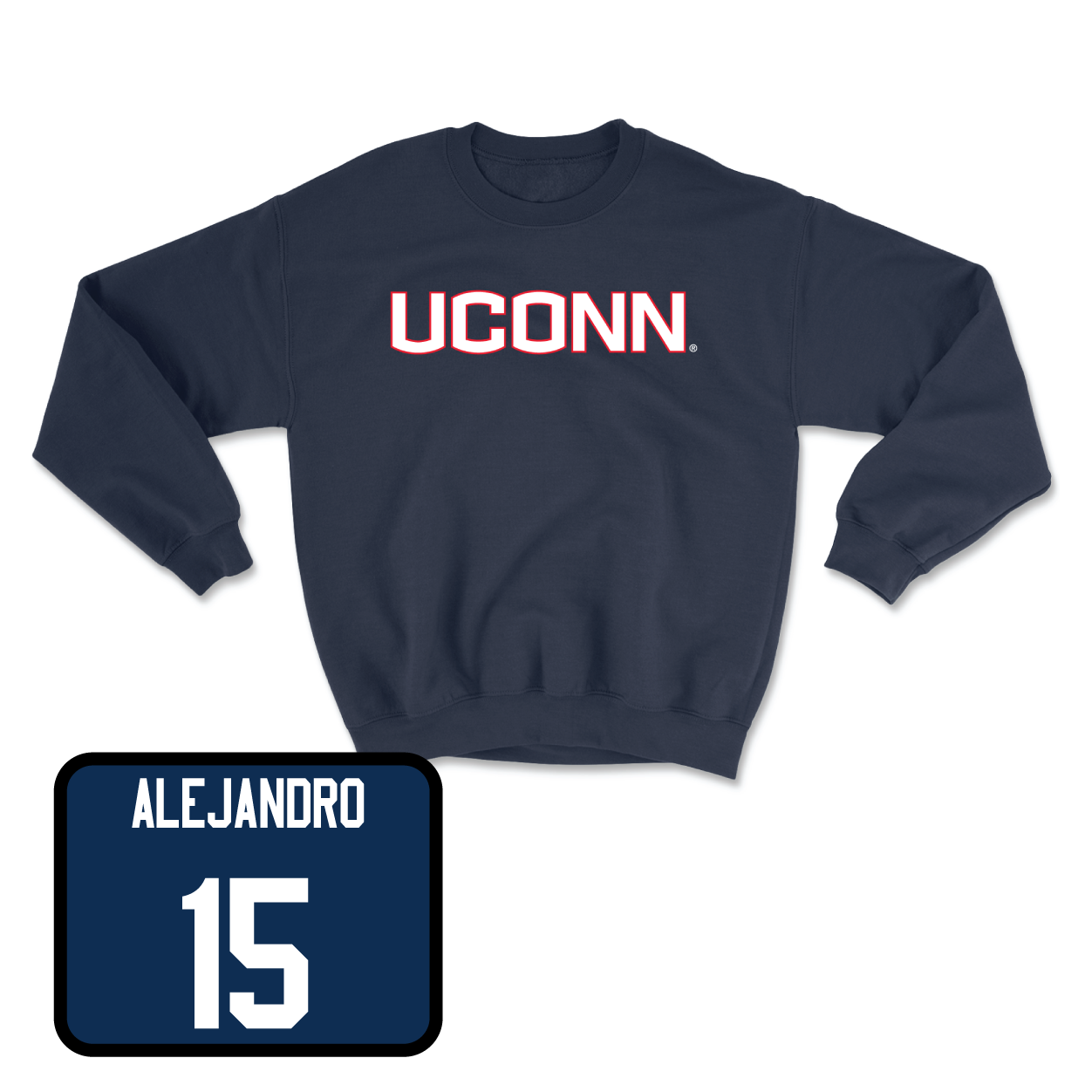 Navy Baseball UConn Crewneck Youth Large / Hector Alejandro | #15