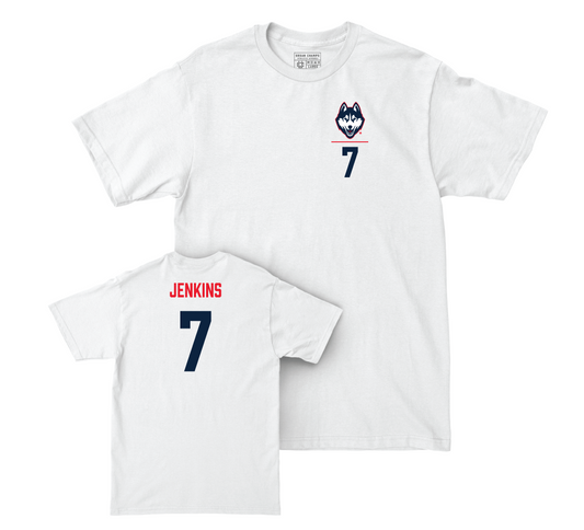 UConn Softball Logo White Comfort Colors Tee - Hope Jenkins | #7 Small