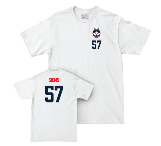 UConn Softball Logo White Comfort Colors Tee - Hallie Siems | #57 Small
