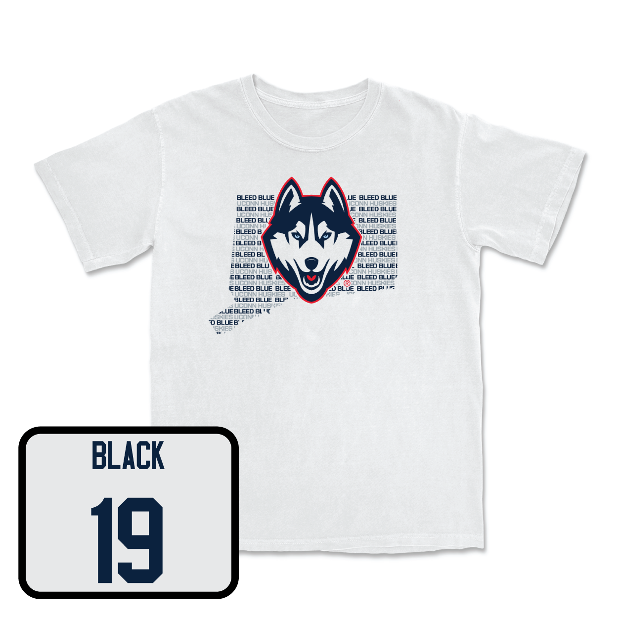 White Men's Ice Hockey Bleed Blue Comfort Colors Tee Medium / Jake Black | #19